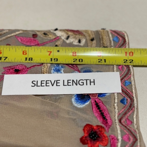 VTG Collection Women Embroidery Tunic Blouse LongSleeve Sz L Boho Gypsy Romantic - Picture 8 of 10